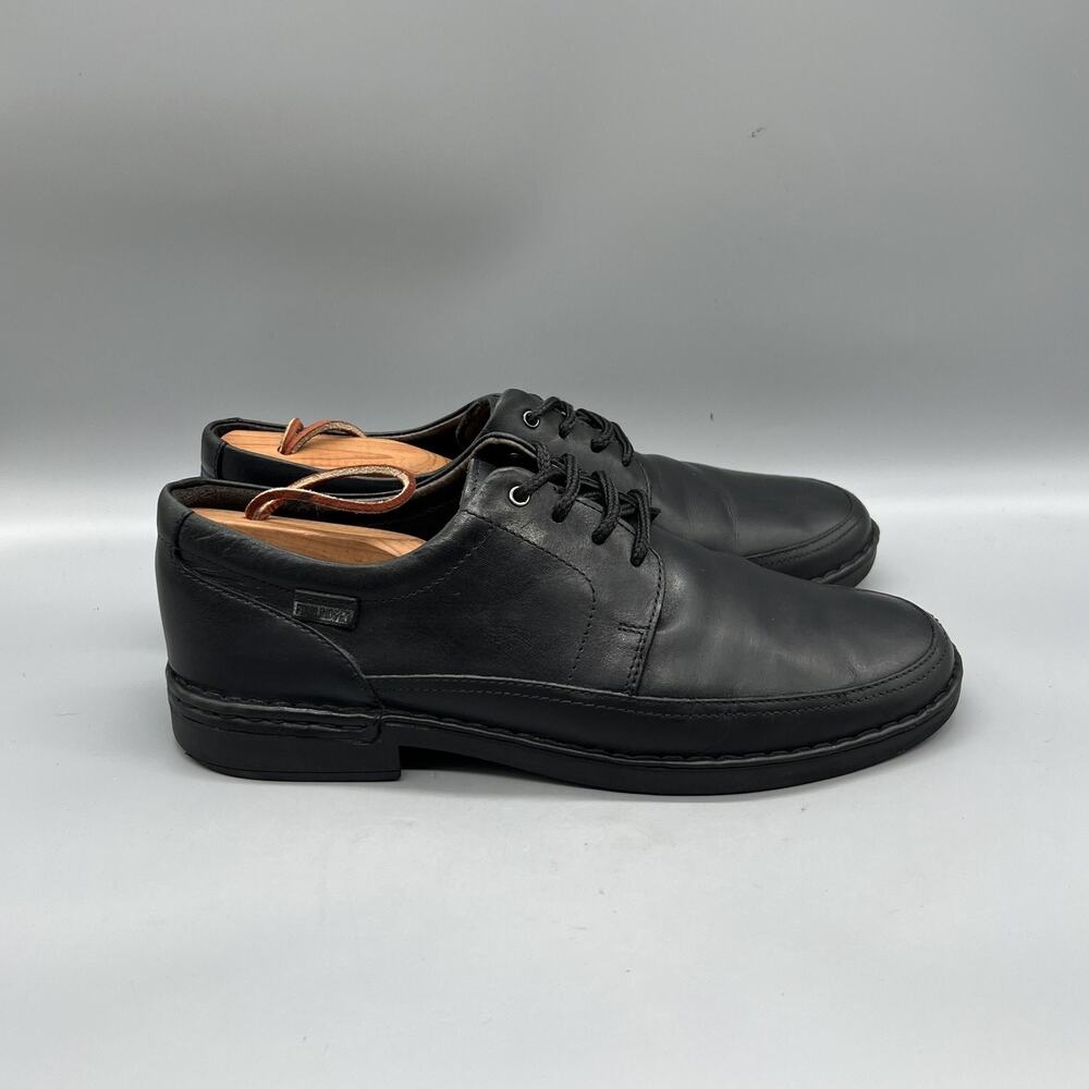 Pikolinos Shoes Men 8 Black Leather Lace Up Low Top Dress Casual Comfort Walking